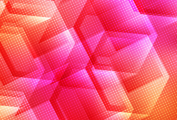Wall Mural - light pink, yellow vector layout with hexagonal shapes.