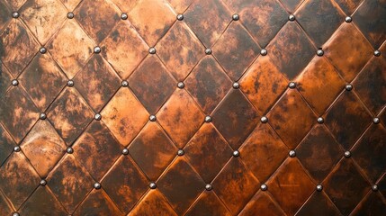 Rich bronze texture on copper metal with diamond embossing, providing a unique abstract background.