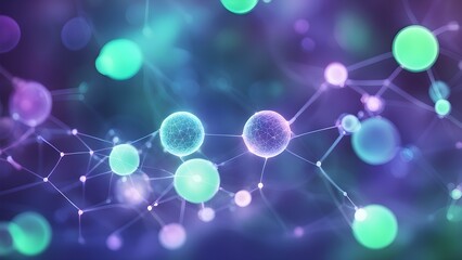 A colorful image of two spheres connected by a string