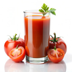 tomato juice and tomatotomato, juice, glass, food, vegetable, drink, isolated, red, healthy, white, fresh, diet, juicy, ripe, vegetarian, beverage, fruit, liquid, green, cocktail, tomatoes, freshness,