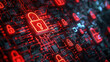 © Chatchanan - Internet security breach with a red alert and broken padlock symbol on a digital screen.