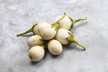 Wall Mural - Natural organic white round eggplant