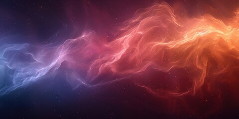Poster - Abstract Cosmic Nebula with Swirling Gaseous Clouds and Scattered Stars