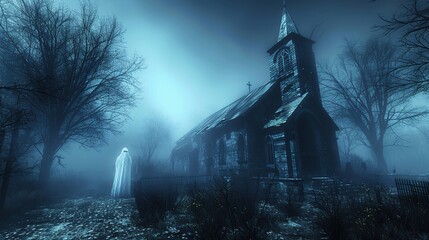 Wall Mural - Ghostly Church