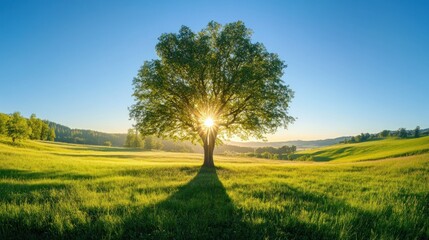 Poster - Sunrise Over a Lush Meadow