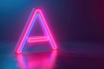 Sticker - A bright neon 'A' on a dark background