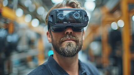 engineer using virtual reality in modern manufacturing