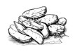© Kordiush - vector sketch of baked potatoes