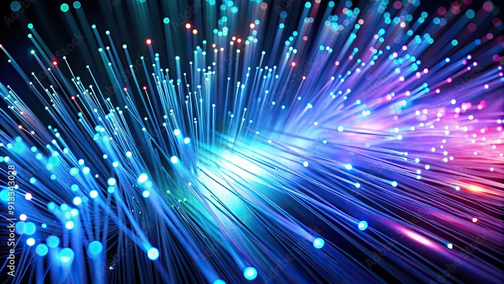 Fiber optics background with lots of light spots , technology, data ...