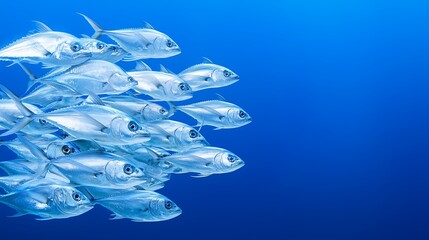 Wall Mural - copy space, sustainable fisheries generating recurring income, blue economy, green finance