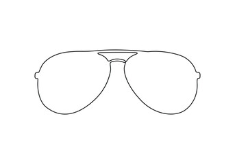 Canvas Print - sunglass continuous one line drawing vector illustration