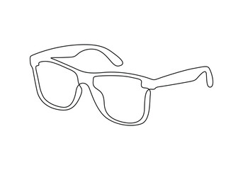 Wall Mural - Sunglass continuous one line drawing vector illustration