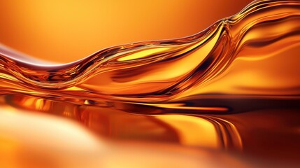 Wall Mural - A long, curvy line of liquid with a golden hue