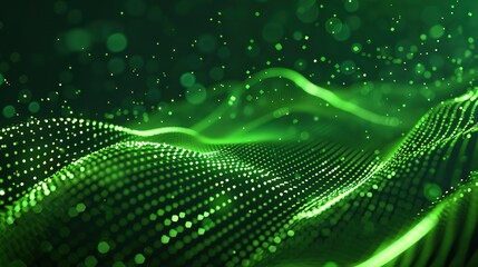 Eyecatching Abstract green background with flow dot pattern