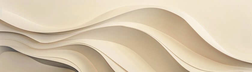 Wall Mural - Abstract wavy background in beige tones.