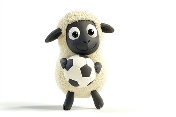 Wall Mural - Sheep playing soccer 