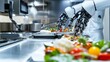 © Dylan - An AI-driven robotic kitchen producing gourmet meals in a high-end restaurant, Culinary style, photo of