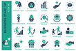 © sobahus surur - Business icon set. icon related business startup. business start, founder, employe, and more. solid icon style. business element vector illustration