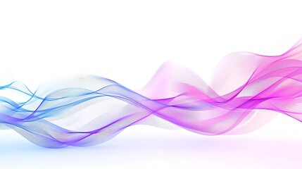 Wall Mural - Spectacular abstract light lines wavy flowing dynamic in blue pink colors isolated on white background