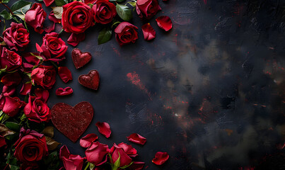 Wall Mural - Valentines Day chocolate copy space background