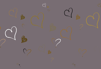 Wall Mural - light green, yellow vector background with hearts.