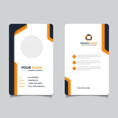 Wall Mural - yellow modern creative business id card and name card simple clean template design