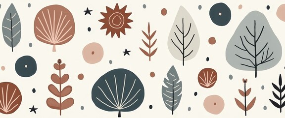 Poster - Abstract Boho Forest Pattern.