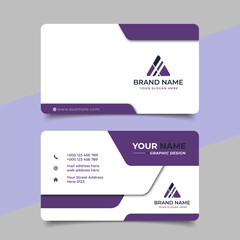 Wall Mural - creative modern purple business card design, name card corporate visiting card and simple clean temp