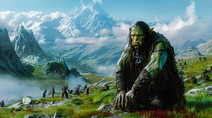 Wall Mural -  Orc Warlord Standing Tall