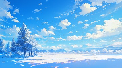 Poster - 樹氷と雪原の風景12