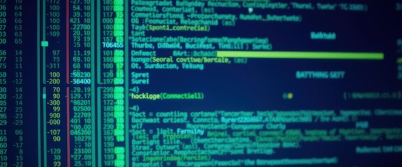 blurred code on a computer screen.