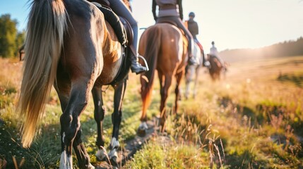 Poster - Horseback Riding at Sunset