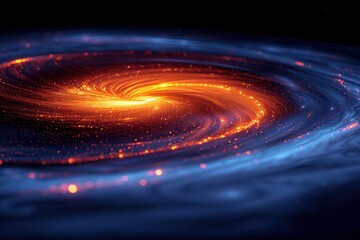 Poster - Spiral Galaxy with Orange and Blue Hues