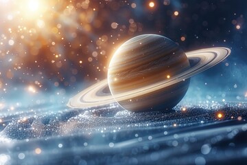 Sticker - saturn in a cosmic dance