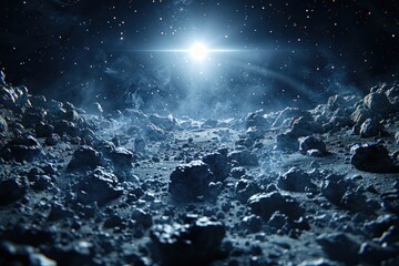 A Distant, Rocky Planet with a Glowing Star