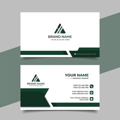 Wall Mural - Creative modern green business card design, name card corporate visiting card and simple clean template vector design