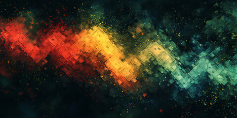 Glowing Dollar Sign with Abstract Digital Elements on Dark Background