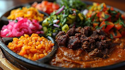 Canvas Print - Ethiopian Food Platter