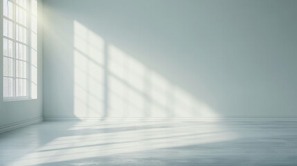 Wall Mural - A large, empty room with a window that lets in sunlight