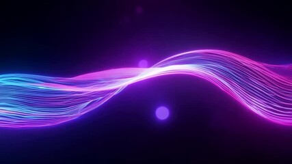 Wall Mural - neon dreamscape: a vibrant, abstract wave of light flows through a dark, ethereal space, its neon gl