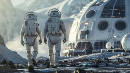 Astronauts Heroically Explore Alien Planet, Pioneering Colonization Efforts