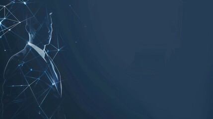 Digital Network Silhouette of a Businessman