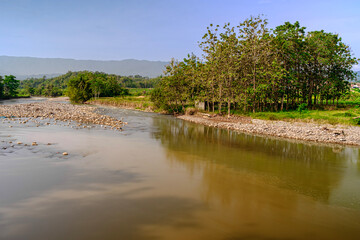 River view with calm water during the day 