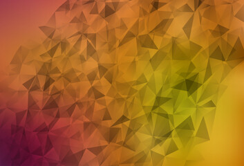 Wall Mural - light red, yellow vector shining triangular layout.