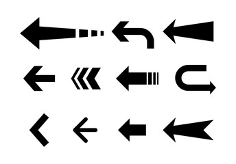 Wall Mural - Arrow shape icon set. Suitable for design element of direction map, infographic, and navigation symbol. Arrow vector illustration collection.