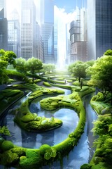 Wall Mural - Urban Oasis.