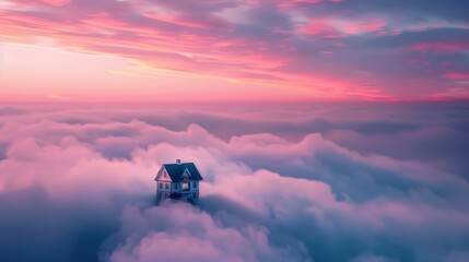 Poster - Dreamy House in the Clouds