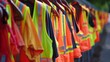 © gacor - A Row of Safety Vests Hanging on Hooks