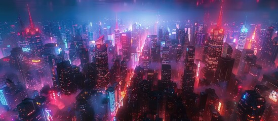 Poster - Neon Cityscape at Night