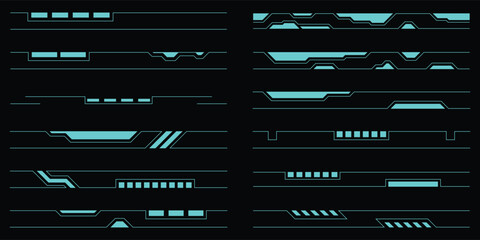 Wall Mural - Sci-fi futuristic hud elements dashboard display virtual reality technology screen elements. User Interface set. Statistics, Data information infographic. Vector illustration